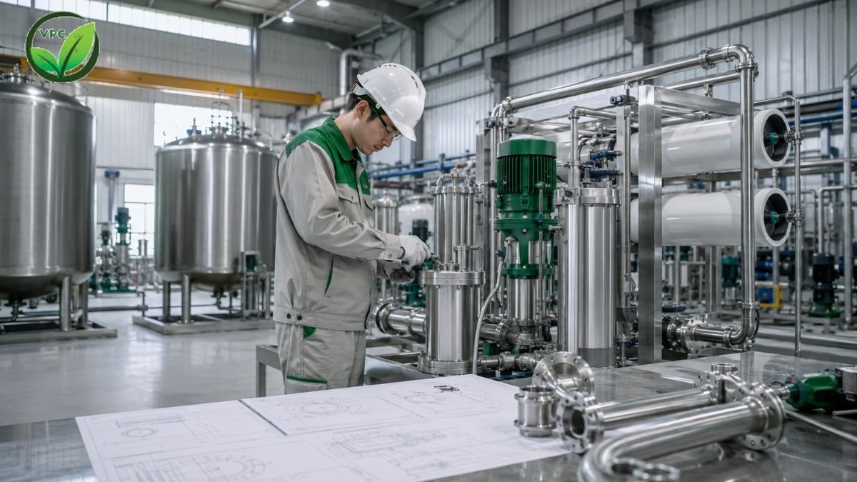 Kỹ thuật gia công thiết bị môi trường theo bản vẽ cho hệ thống xử lý