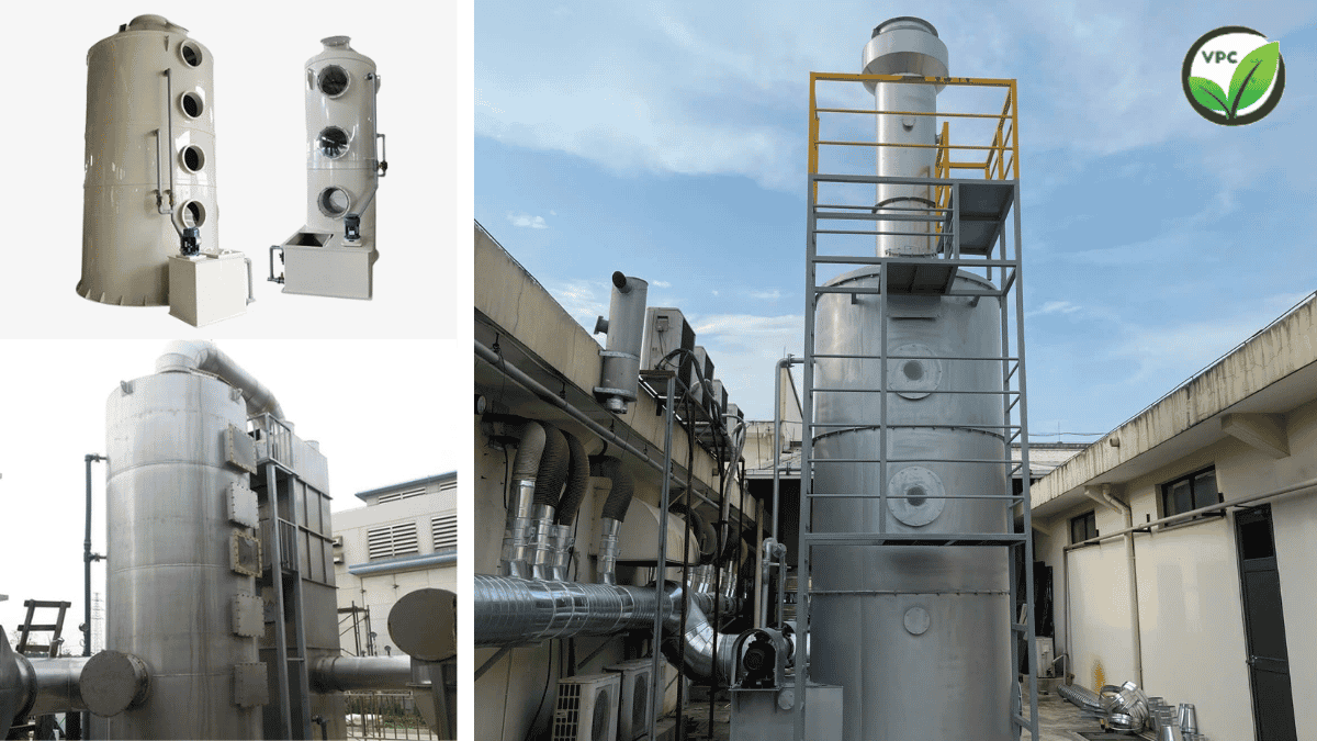 Tháp hấp thụ xử lý khí thải NH3 bằng hơi axit