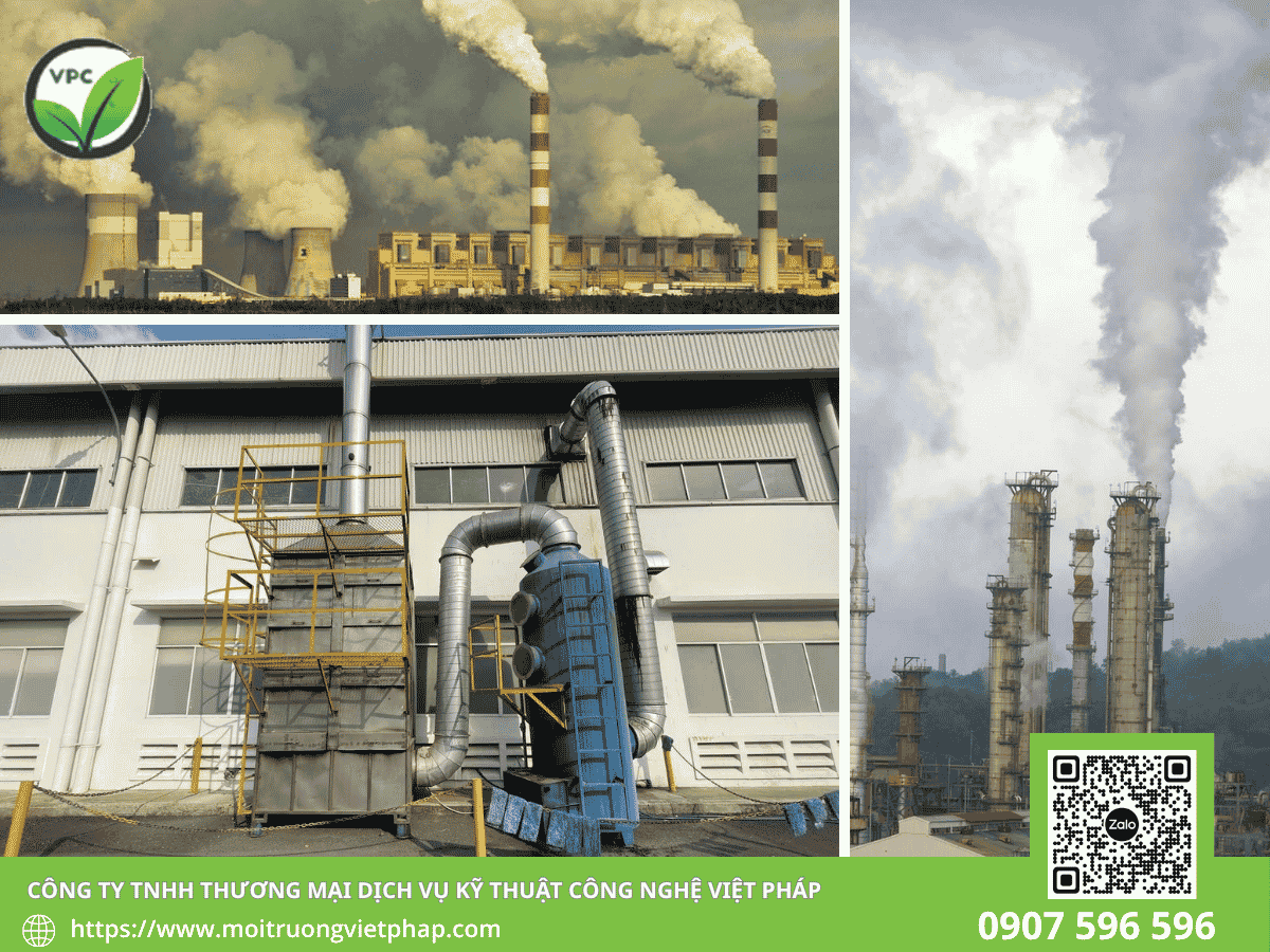 Hệ thống tháp hấp thụ xử lý khí thải NH3 tại nhà máy công nghiệp