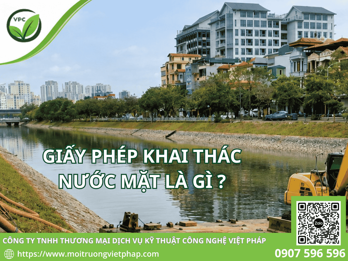 Giấy phép khai thác nước mặt cho công trình lấy nước sông của nhà máy