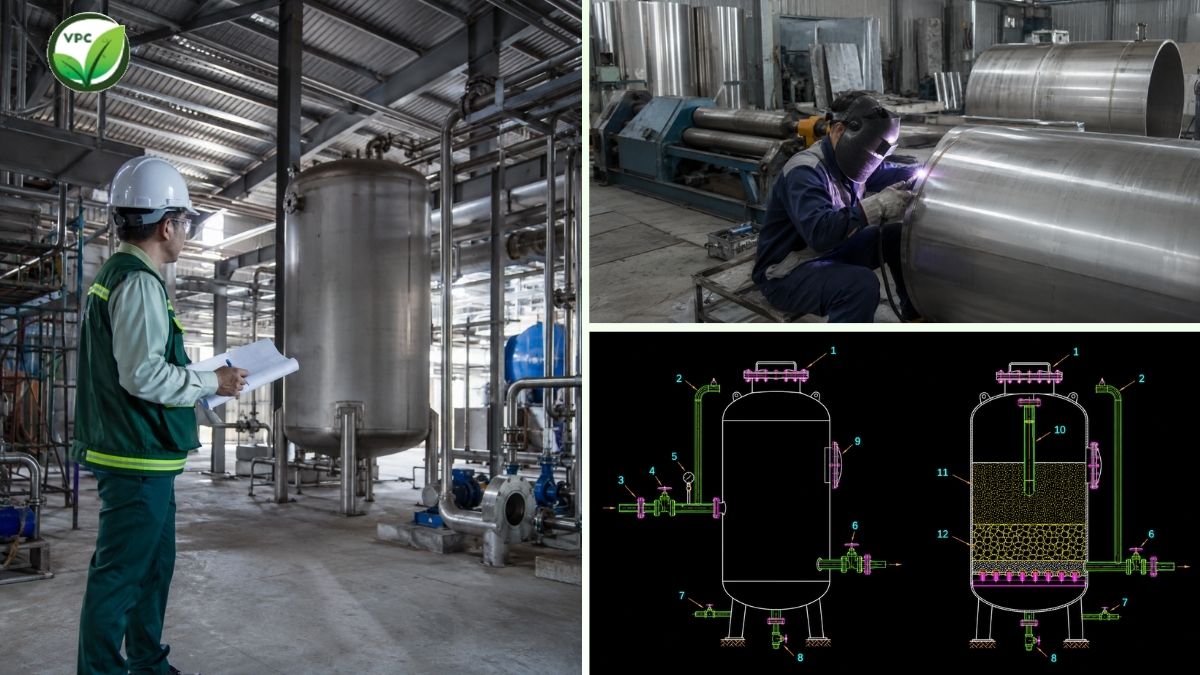 Quy trình gia công chế tạo bồn lọc áp lực tại xưởng cơ khí của Việt Pháp