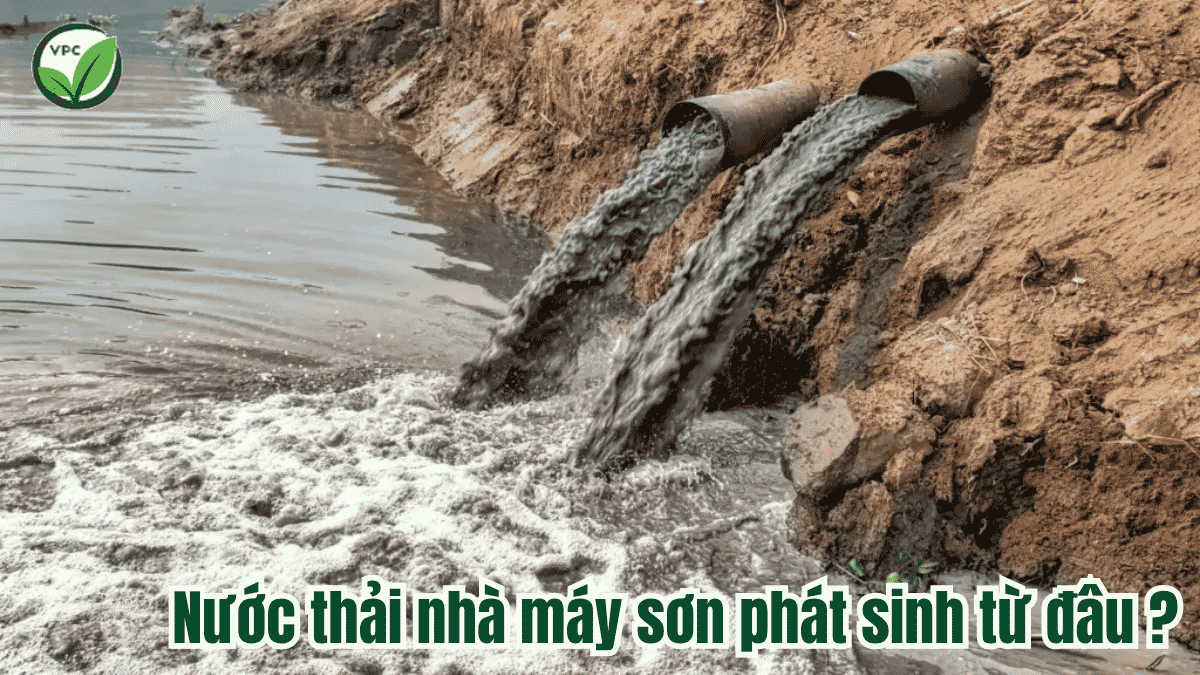 Nguồn phát sinh nước thải nhà máy sơn từ rửa thiết bị và buồng phun màn nước