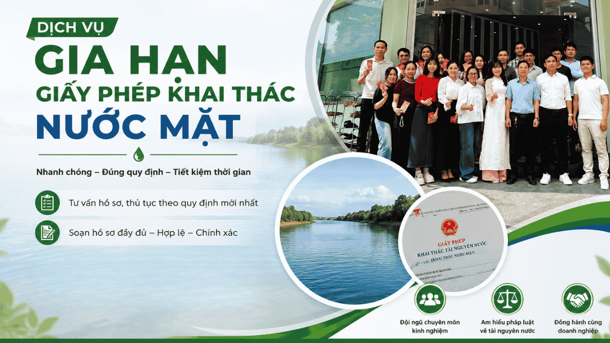 Kỹ sư Việt Pháp tư vấn gia hạn giấy phép khai thác nước mặt tại nhà máy