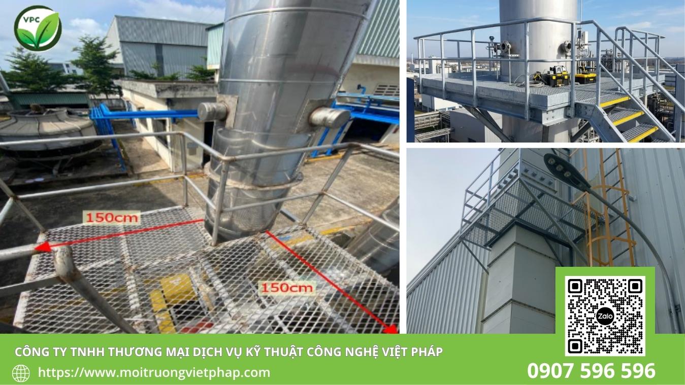 Sàn thao tác ống khói đáp ứng quy định về sàn thao tác lấy mẫu khí thải