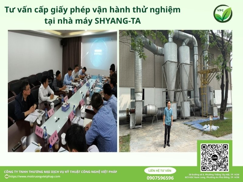 Dự án tư vấn cấp giấy phép môi trường tại nhà máy SHYANG-TA